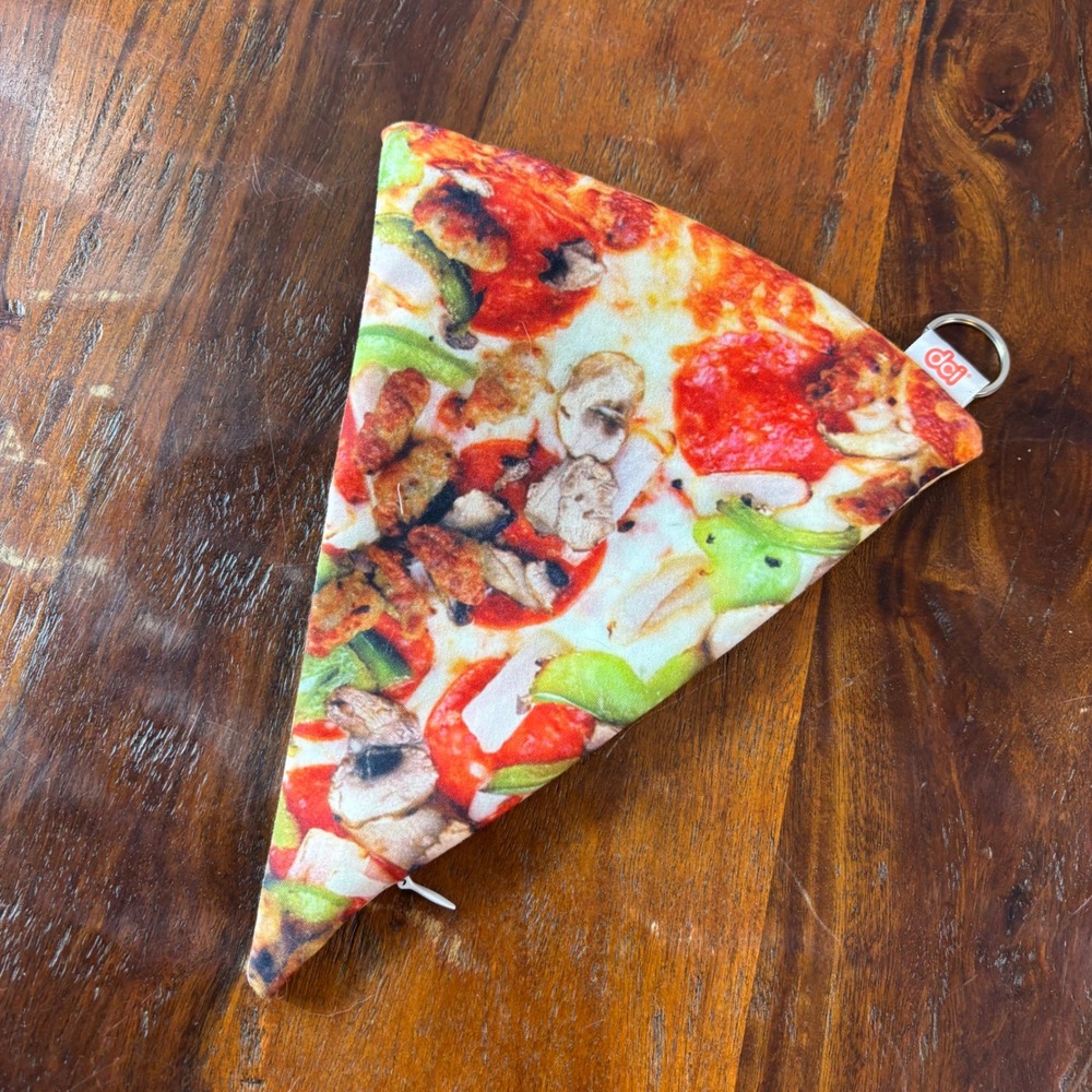 DCI Yummy Pocket Pizza Slice Zippered Pouch Keyring Discontinued Novelty
